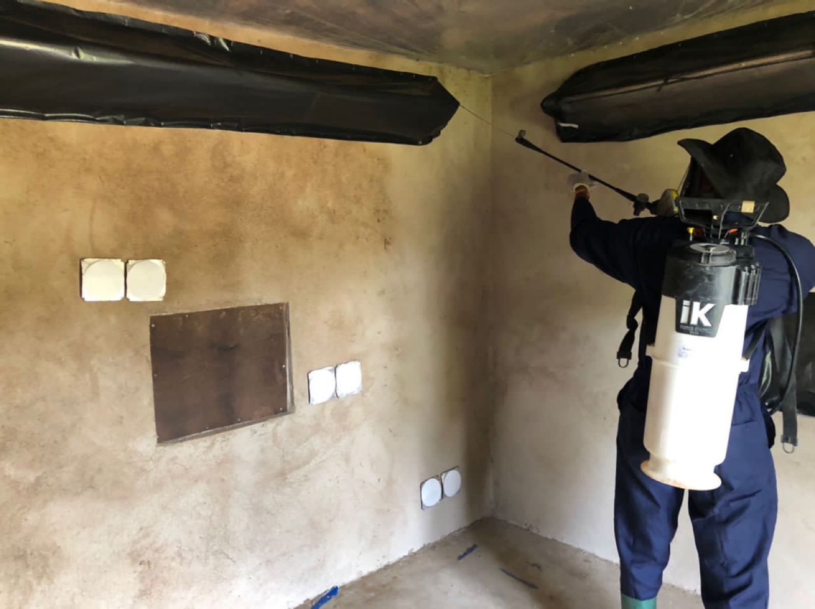 IRS application in an experimental hut