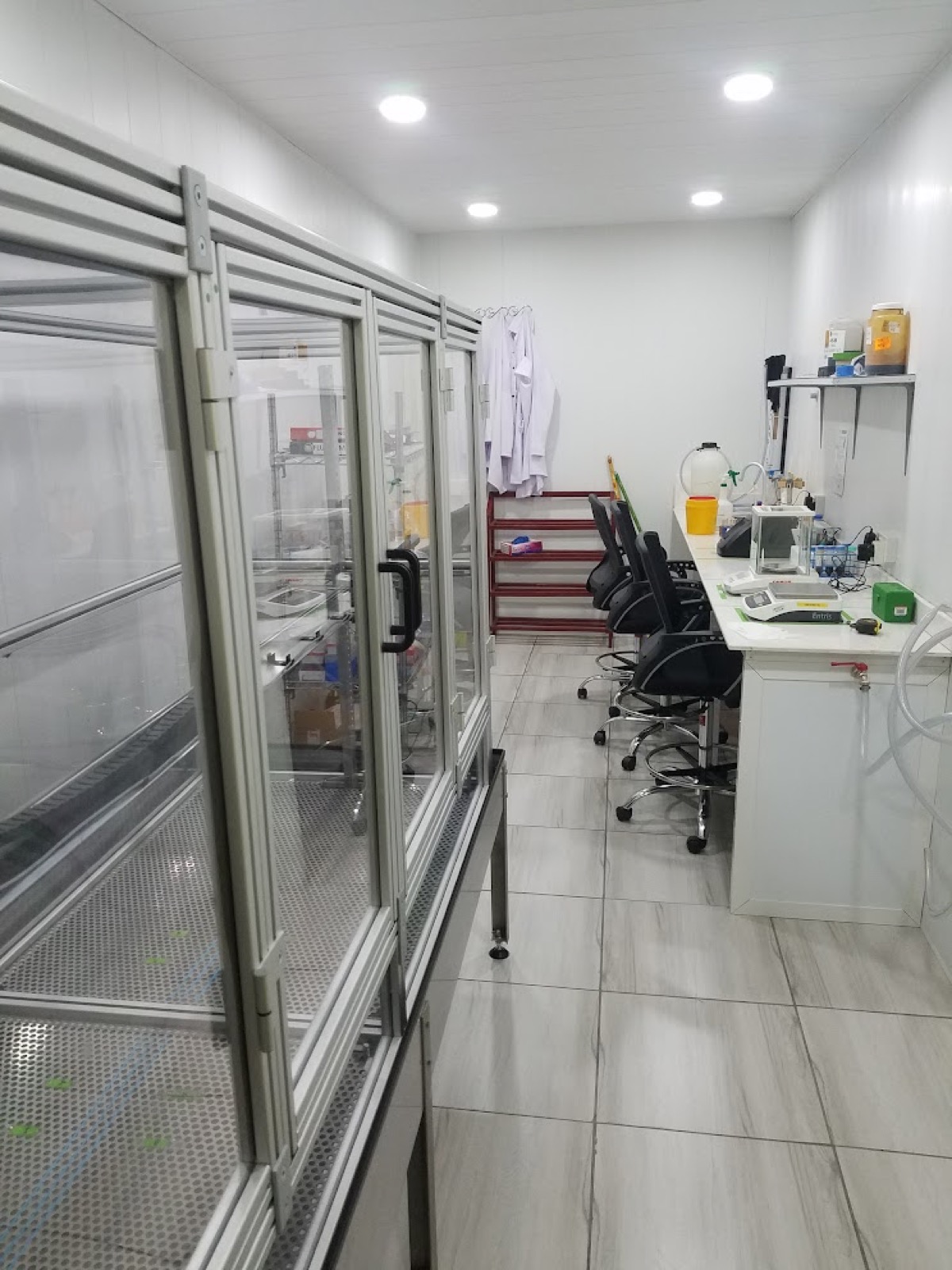 VCPTU laboratory with mosquito holding cages