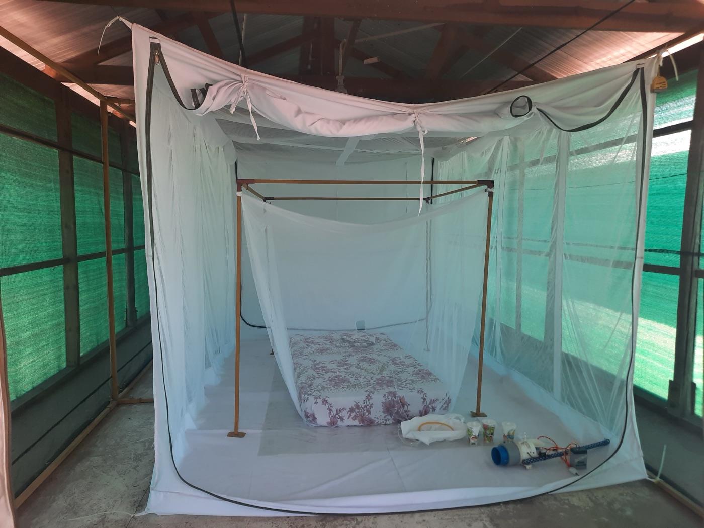 IACT chamber interior — bednet test setup